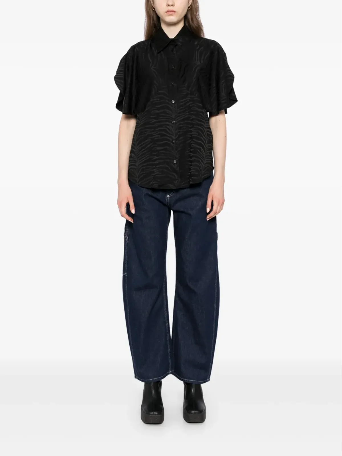 Stella McCartney ロゴパッチ ストレートジーンズ - ブルー - 画像2