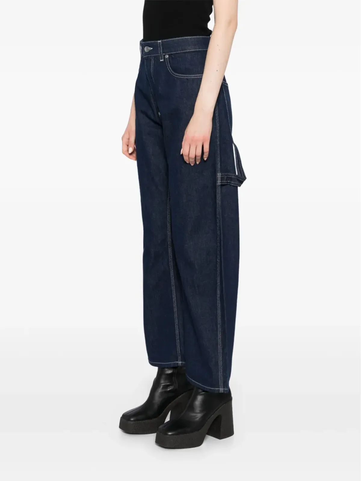 Stella McCartney ロゴパッチ ストレートジーンズ - ブルー - 画像3