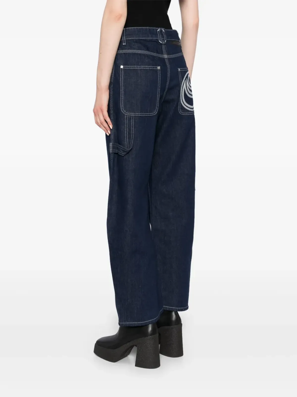 Stella McCartney ロゴパッチ ストレートジーンズ - ブルー - 画像4