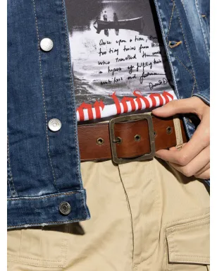 DSQUARED2 バックル付きレザーベルト - ブラウン - サムネイル4