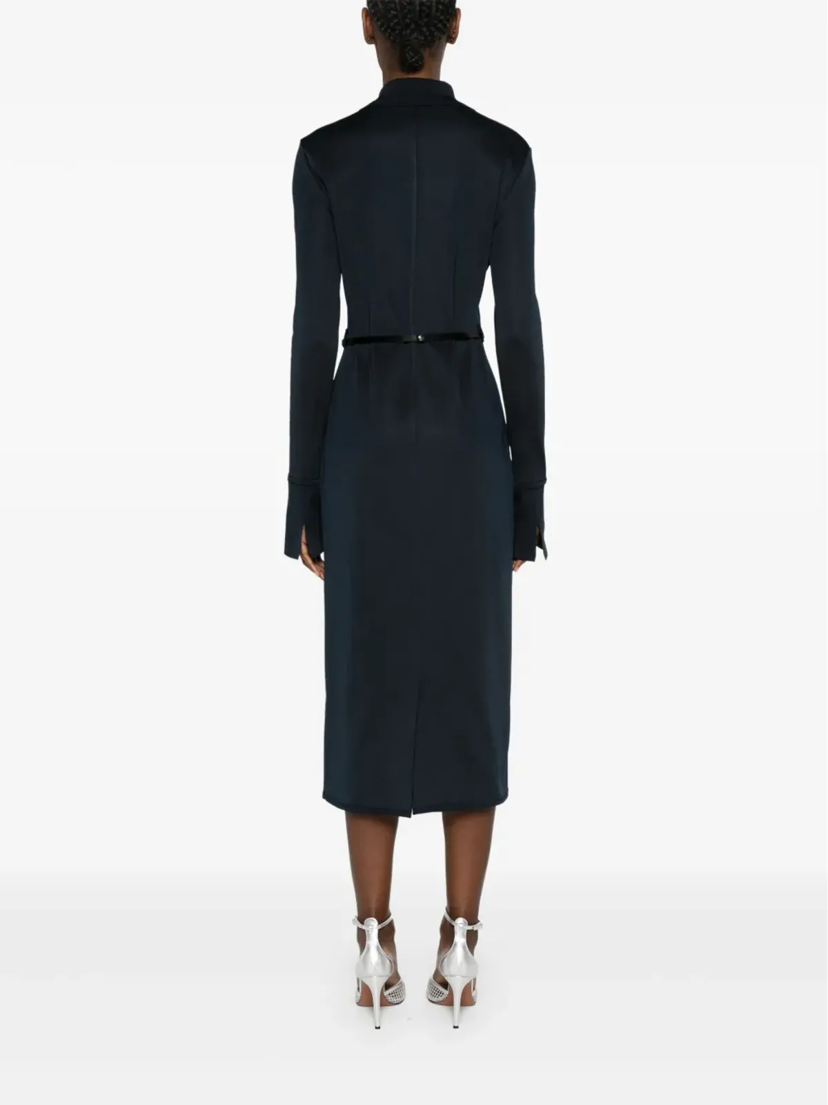 Givenchy ベルテッド ポロカラー ミディドレス - ブルー - 画像4