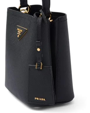 Prada ミニ パニエ サフィアーノレザー トートバッグ - ブラック - サムネイル4