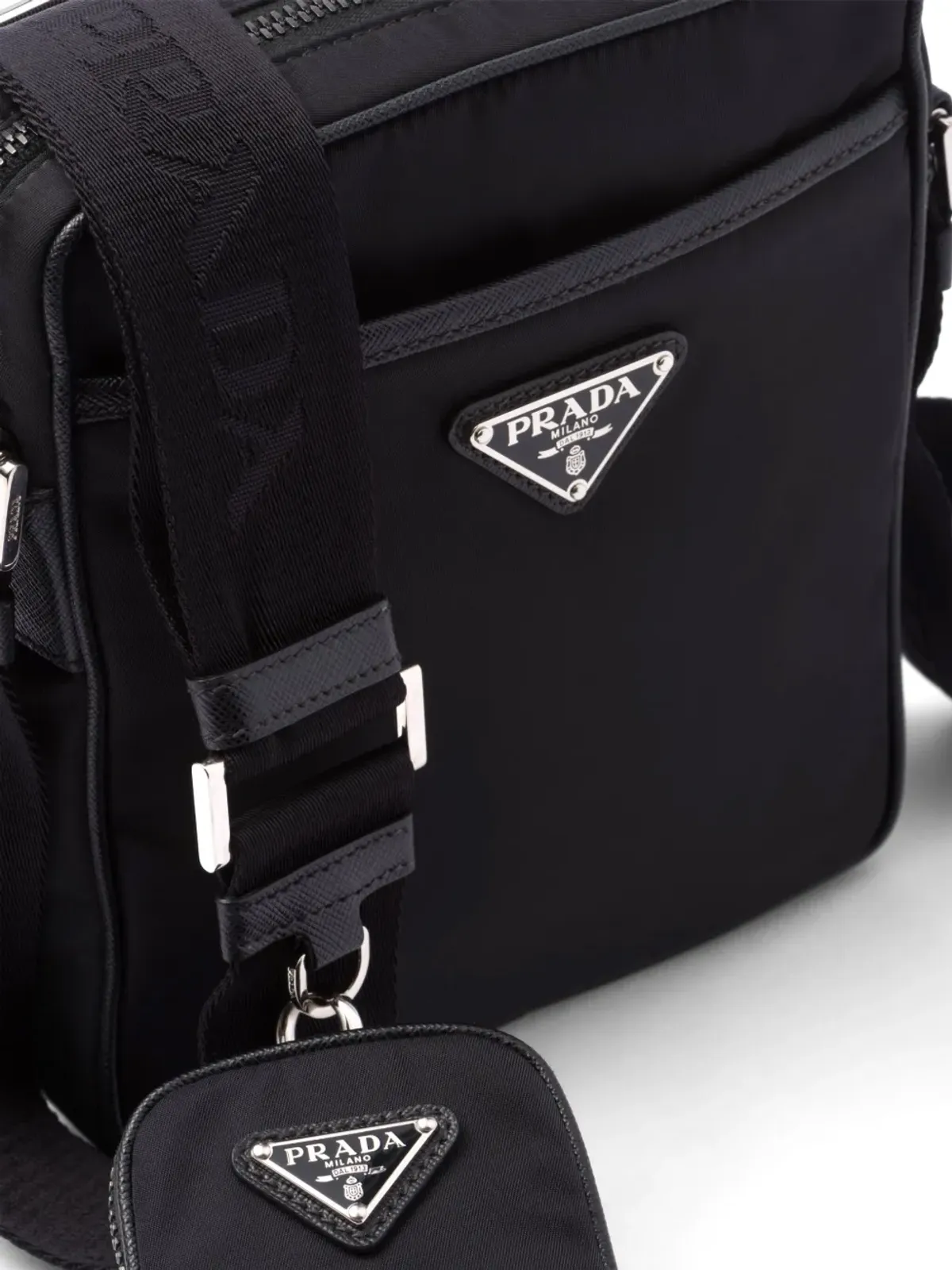 Prada トライアングルロゴ メッセンジャーバッグ ブラック - 画像5