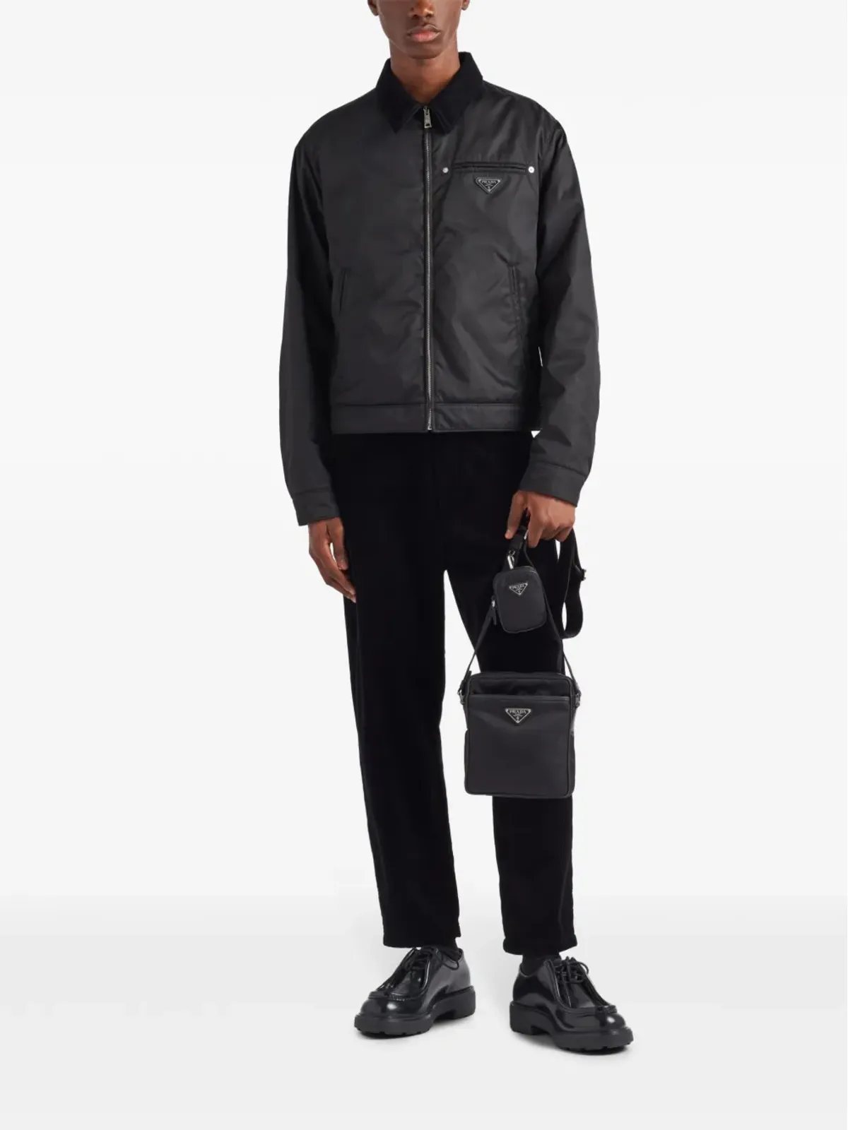 Prada トライアングルロゴ メッセンジャーバッグ ブラック - 画像2