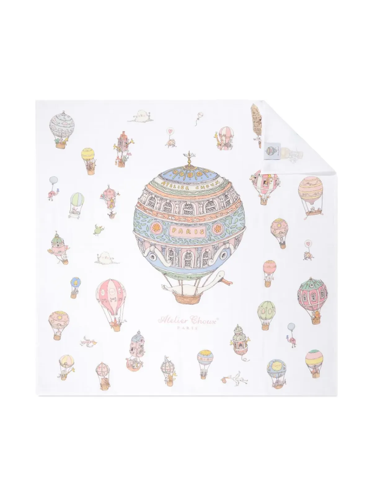 Atelier Choux バルーンプリント ビブ＆ブランケットセット - 画像3