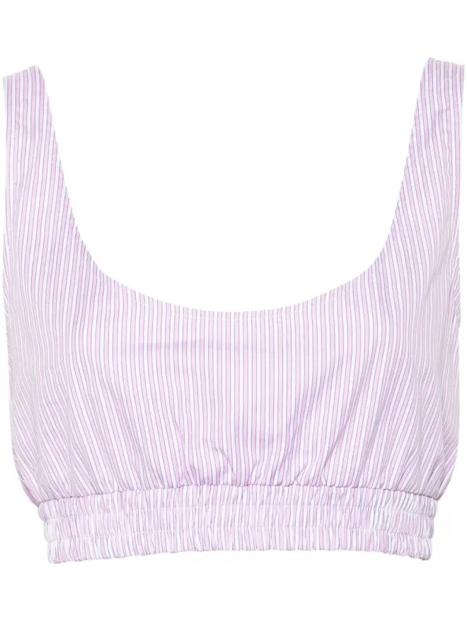 MODES GARMENTS MODES GARMENTS ストライプ柄クロップトップ ピンクの商品画像