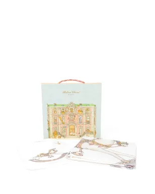 Atelier Choux おもちゃの馬プリント入り オーガニックコットン ビブとブランケットセット - White - サムネイル5