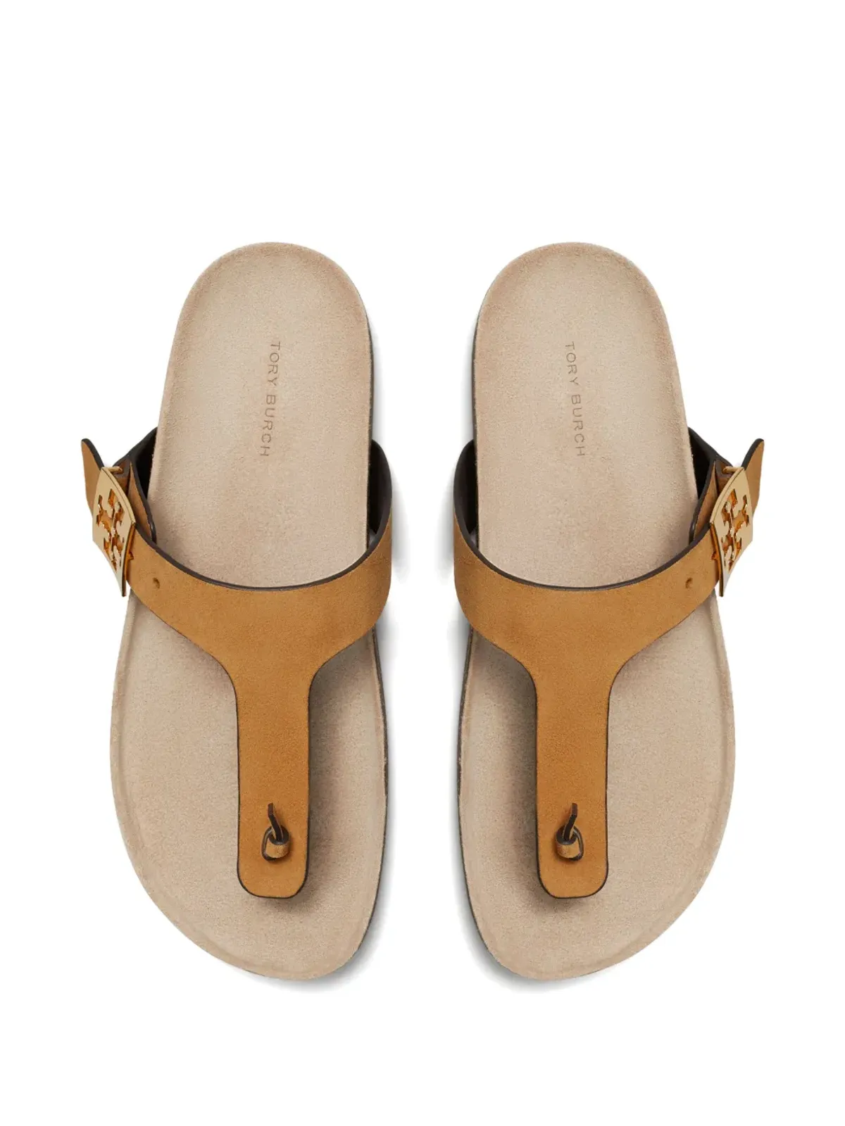 Tory Burch メロー トング レザーサンダル - イエロー - 画像4