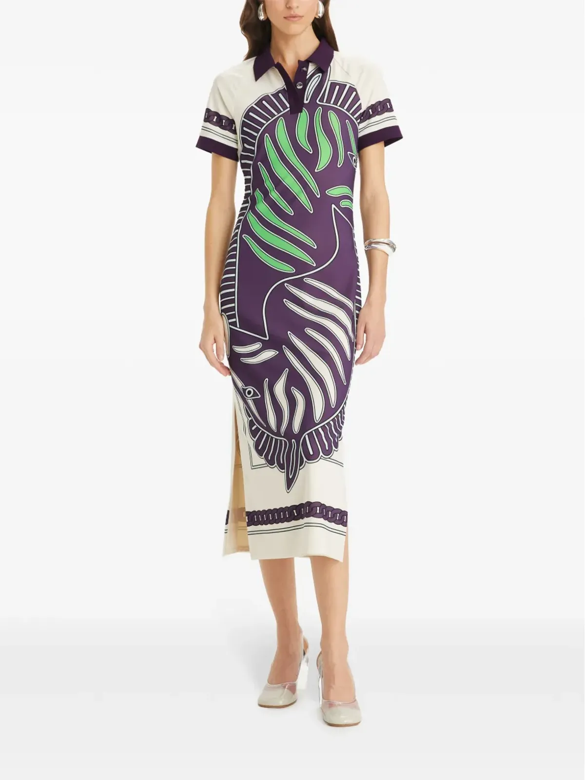 Tory Burch メッシュポロドレス - ベージュ - 画像2