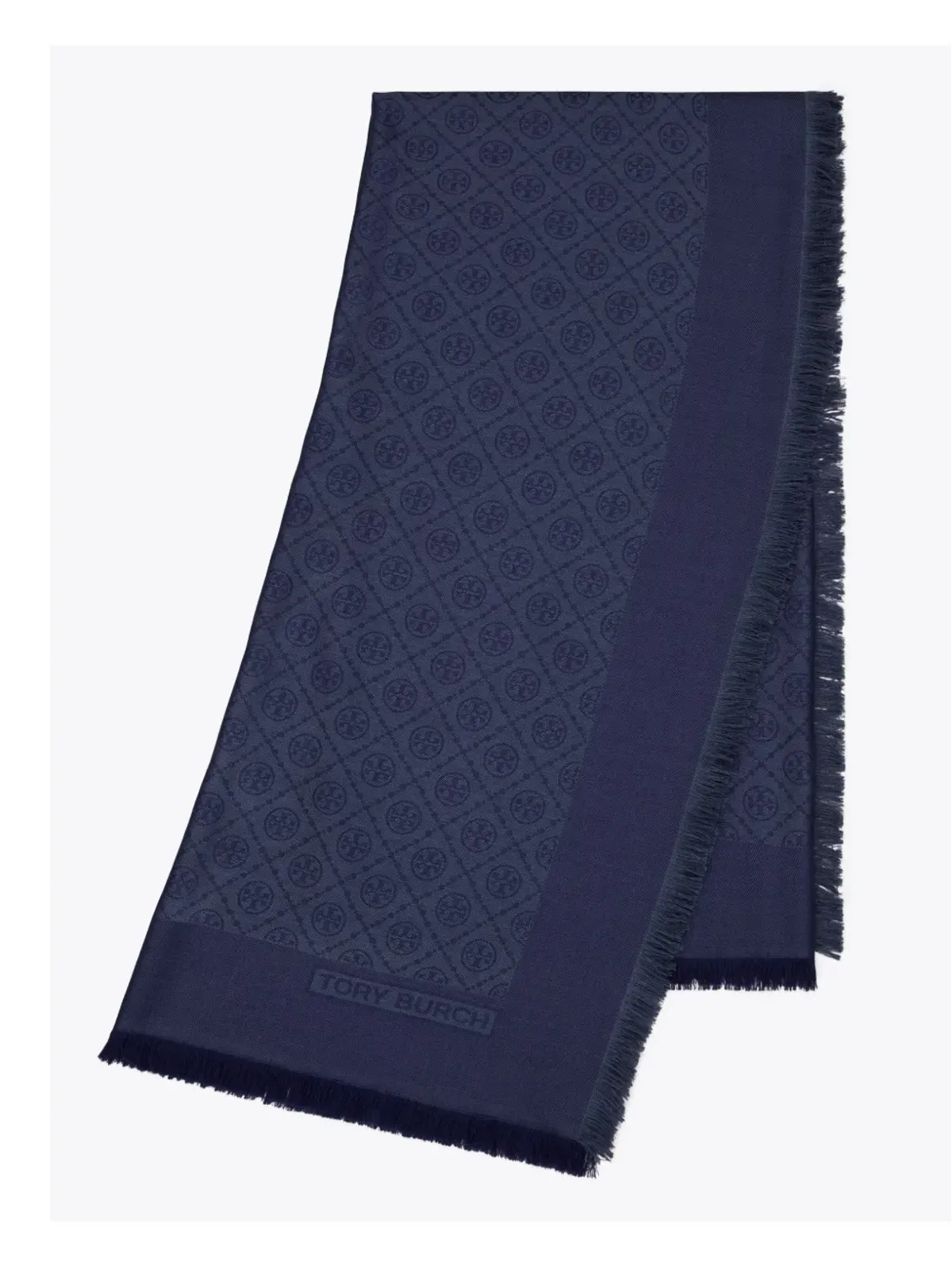 Tory Burch Tモノグラムジャカード スカーフ - ブルー - 画像2