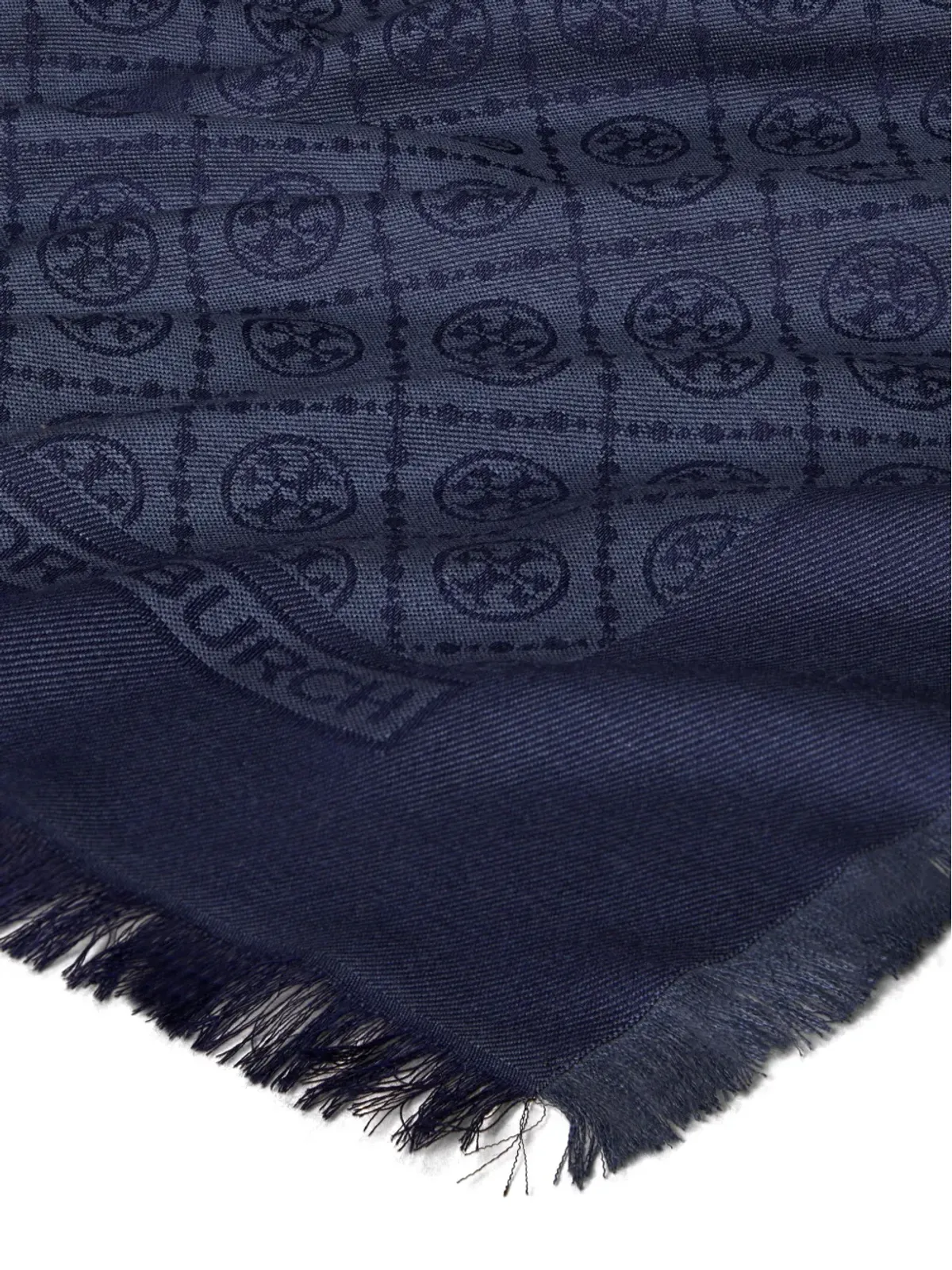 Tory Burch Tモノグラムジャカード スカーフ - ブルー - 画像3
