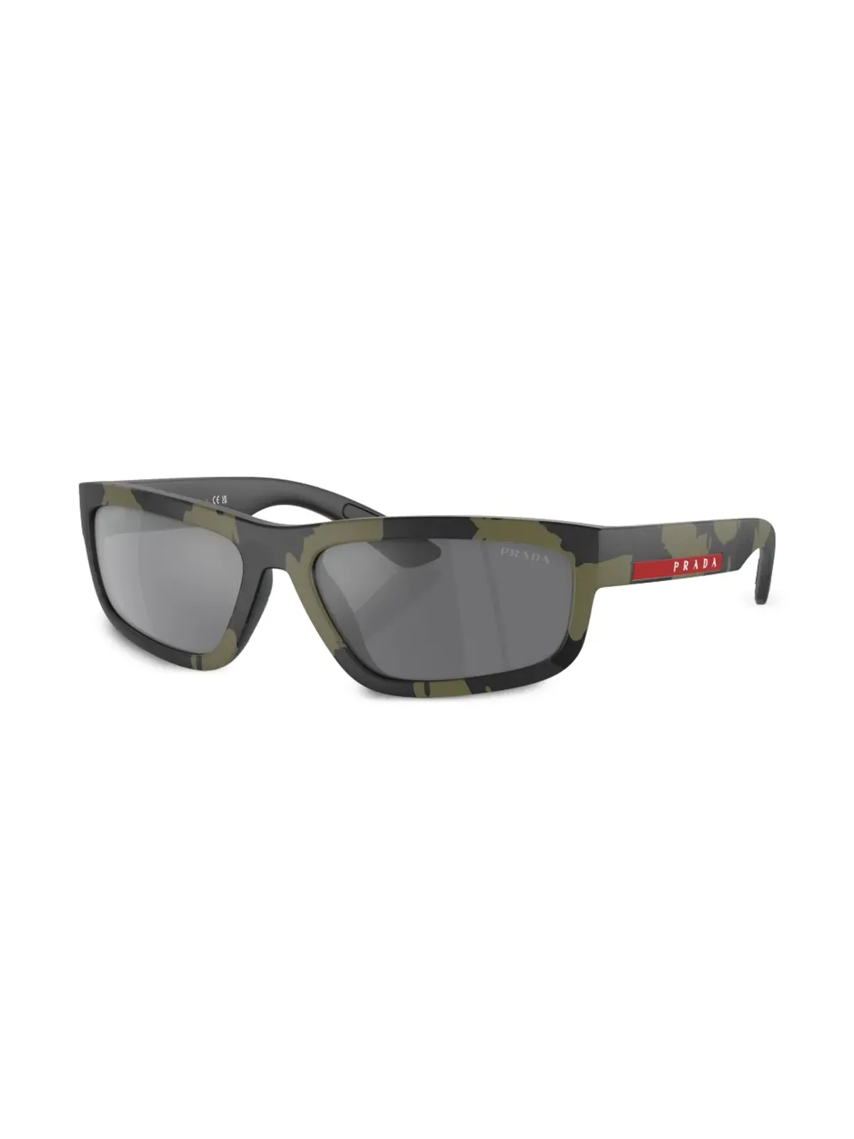 Prada Linea Rossa カモフラージュ柄 レクタングルフレーム サングラス - グリーン - 画像2