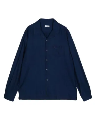 Leathersmith of London ロゴ刺繍入りコットンシャツ - ブルー - サムネイル1