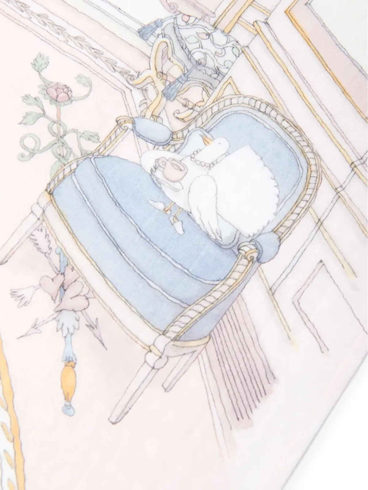 Atelier Choux フレンチベッドルームプリント コットンブランケット - 画像4