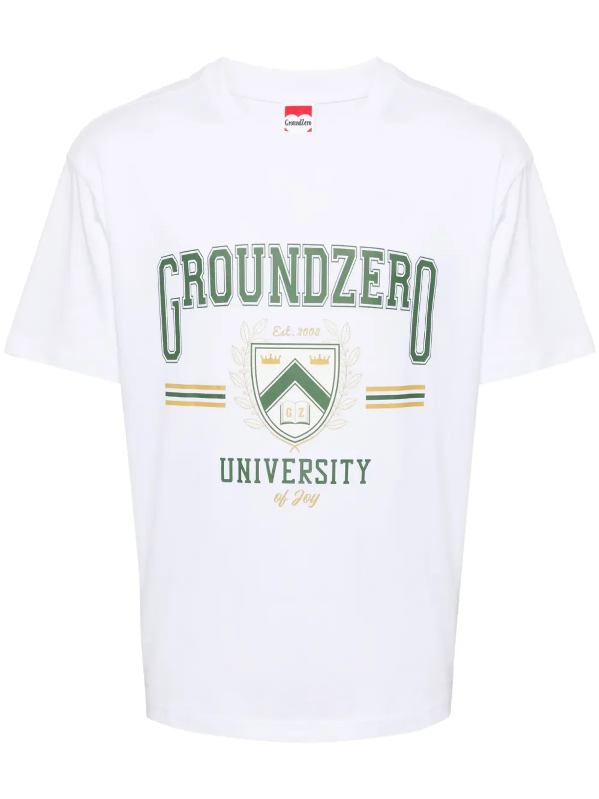 Ground Zero ユニバーシティ ロゴプリント コットンTシャツ - 画像1