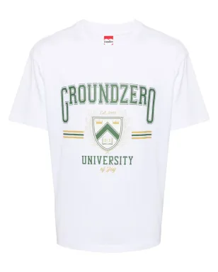 Ground Zero ユニバーシティ ロゴプリント コットンTシャツ - サムネイル1