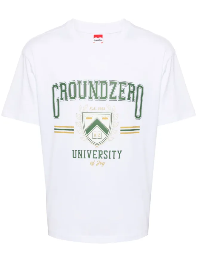 Ground Zero Ground Zero ユニバーシティ ロゴプリント コットンTシャツの商品画像