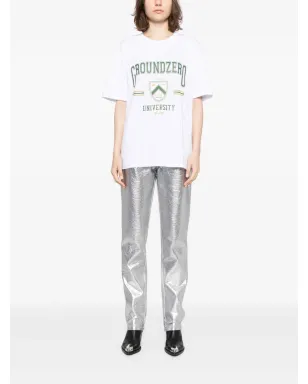 Ground Zero ユニバーシティ ロゴプリント コットンTシャツ - サムネイル3