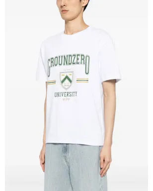 Ground Zero ユニバーシティ ロゴプリント コットンTシャツ - サムネイル4