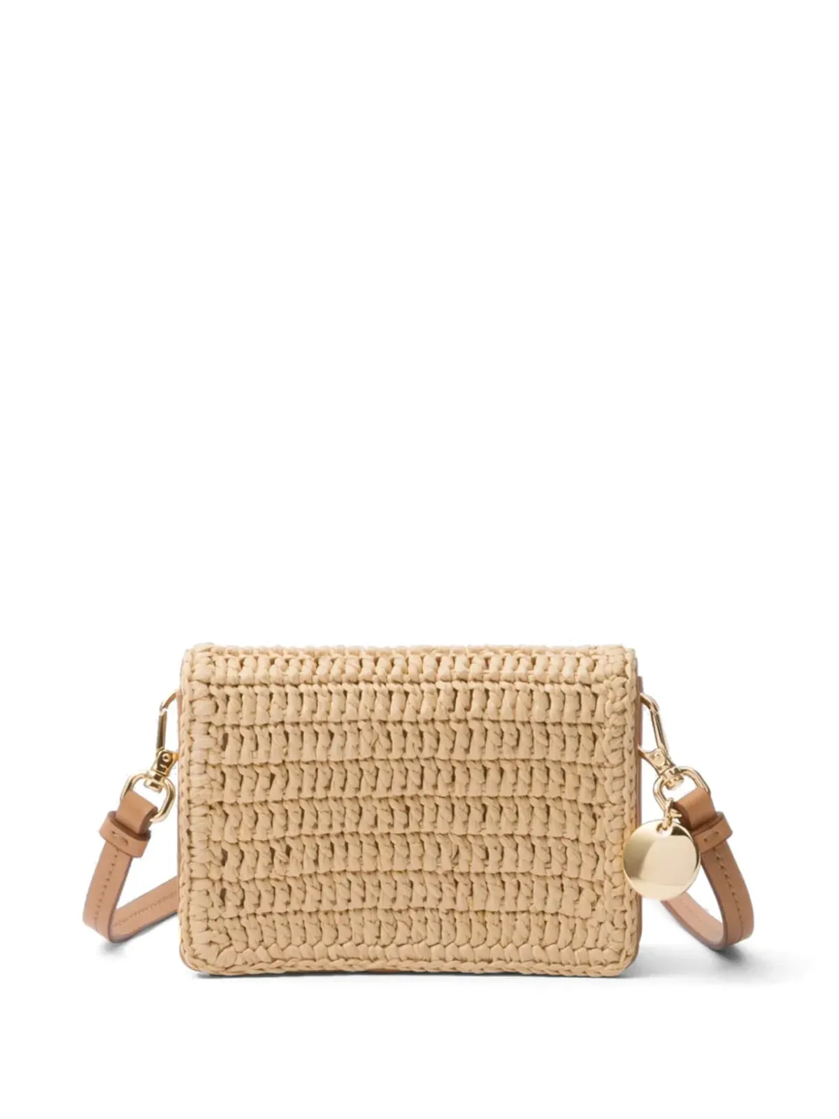 Prada トライアングルロゴ ラフィア カードホルダー - 画像2