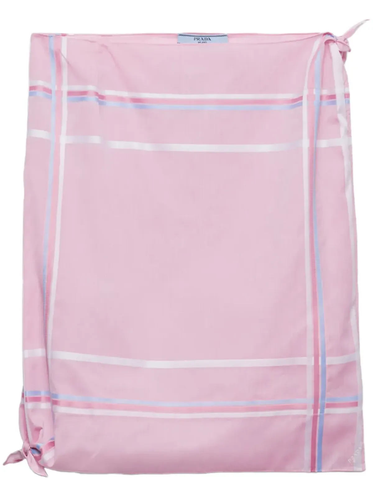 Prada チェック柄コットンミニスカート ピンク - 画像1