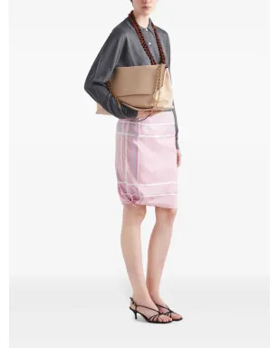 Prada チェック柄コットンミニスカート ピンク - サムネイル2