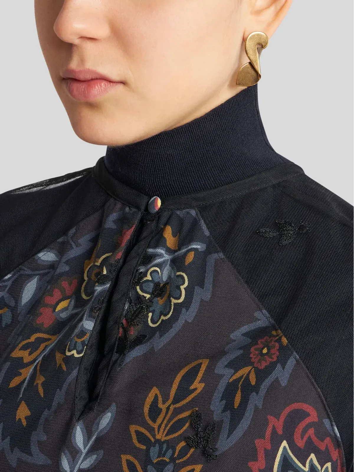 ETRO ペイズリー ダングル ピアス - ゴールド - 画像3