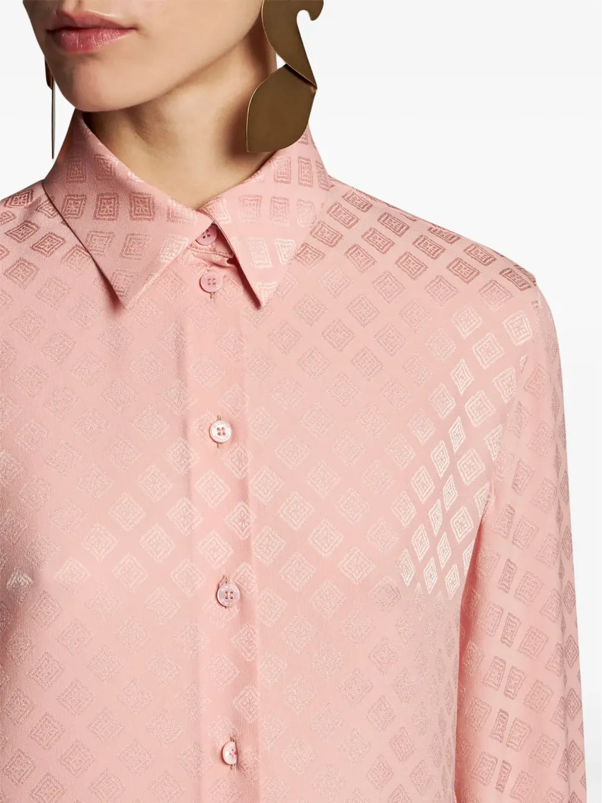 ETRO パターン柄 シルクジャカード シャツ - 画像5