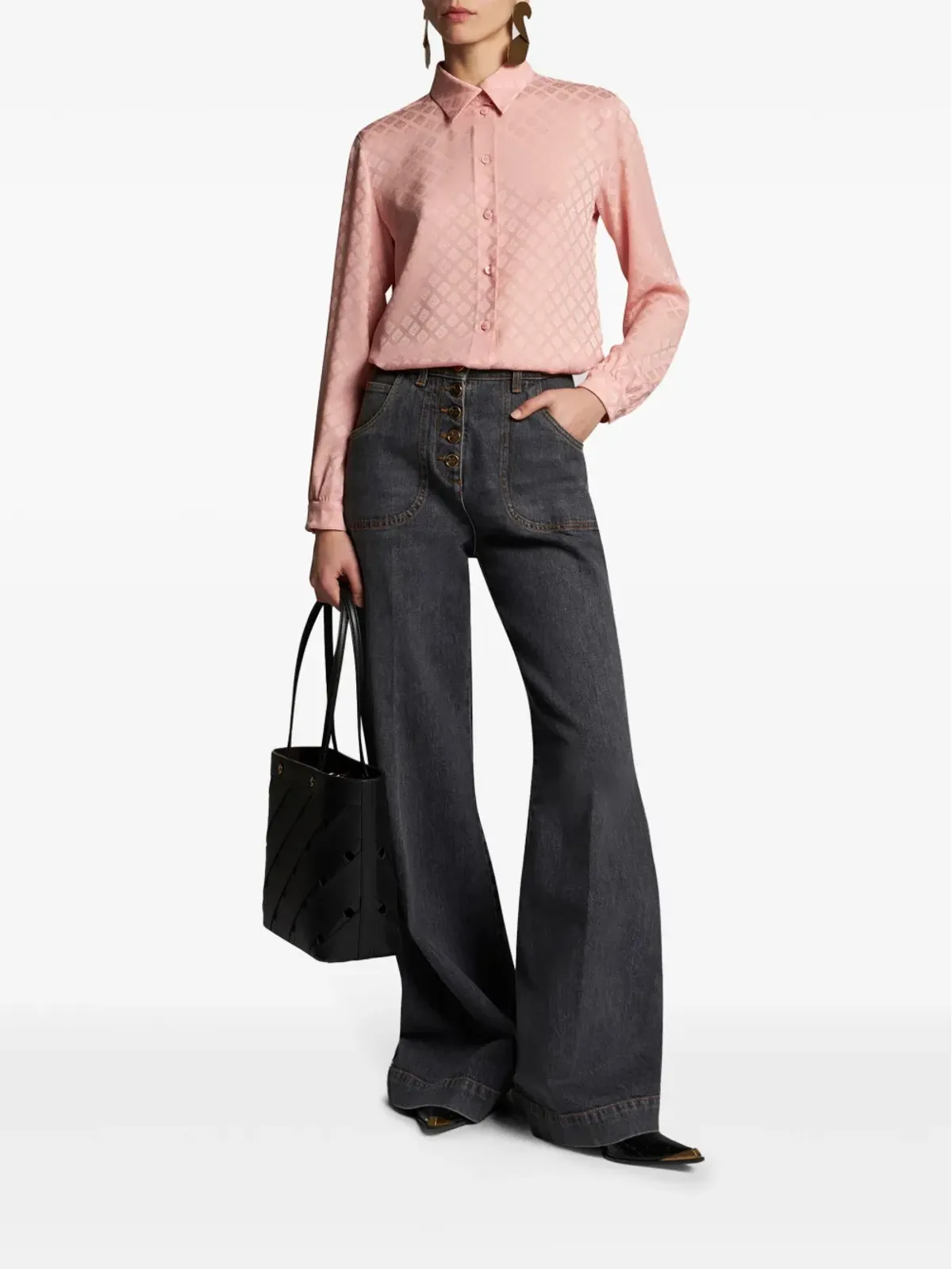 ETRO パターン柄 シルクジャカード シャツ - 画像2