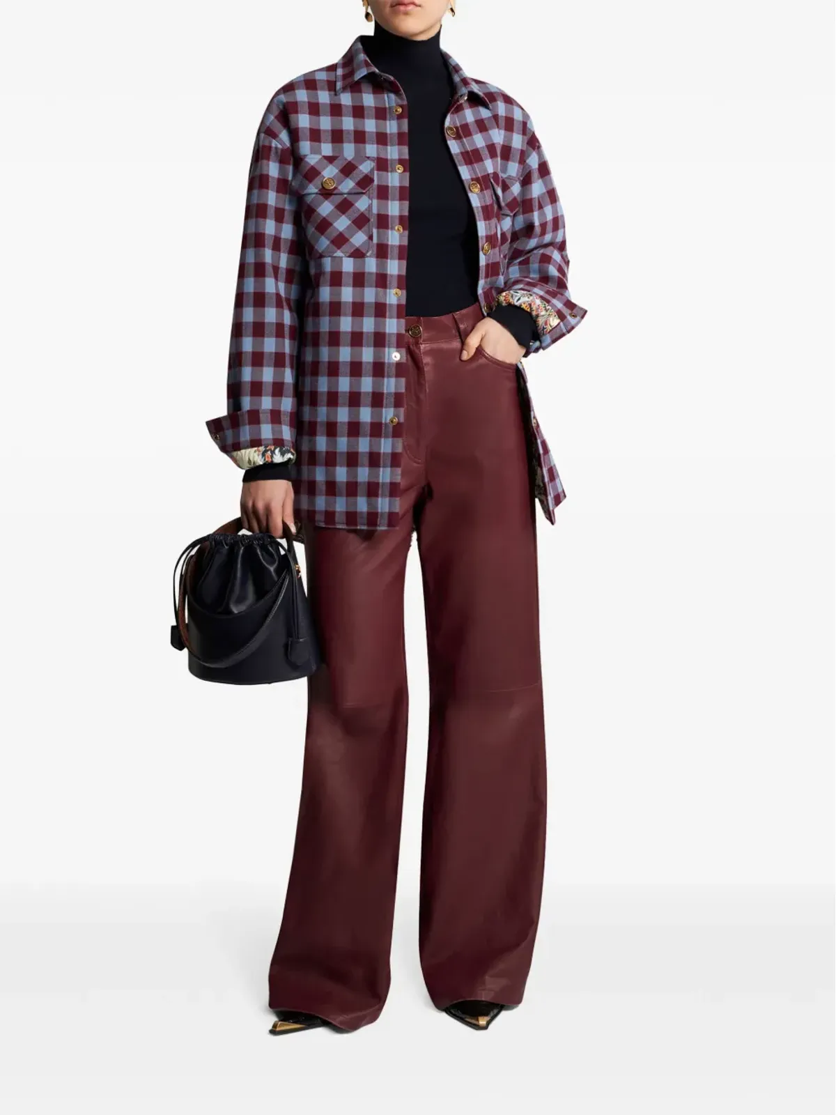 ETRO ハイネック ウールセーター ブルー - 画像2