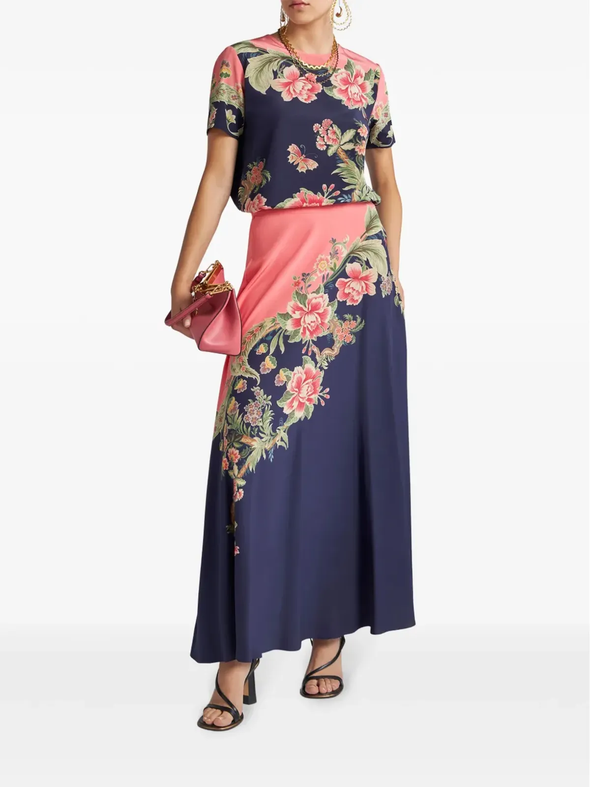 ETRO プリント シルク Tシャツ - ブルー - 画像2