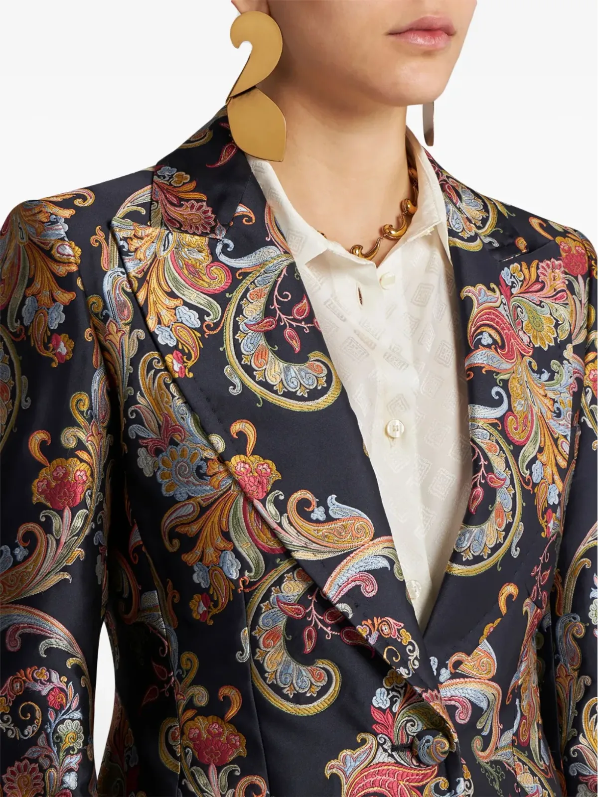 ETRO ペイズリー柄 フィルクーペ・ジャカード ジャケット - ブルー - 画像4
