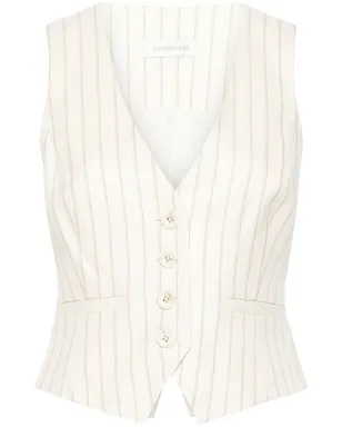 ZIMMERMANN pinstriped herringbone waistcoat - Neutrals - サムネイル1