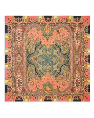 ETRO ペイズリー柄スクエアスカーフ ピンク - サムネイル1