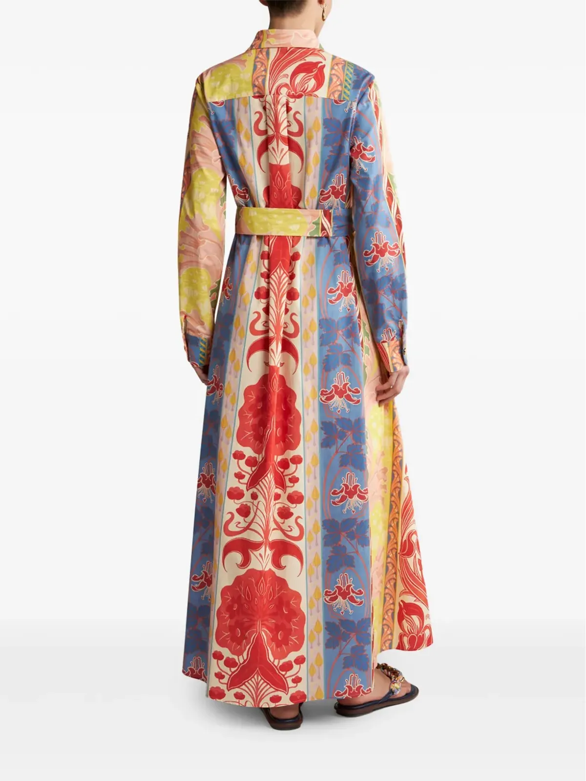 ETRO サマー コットン混紡 シャツドレス - レッド - 画像3