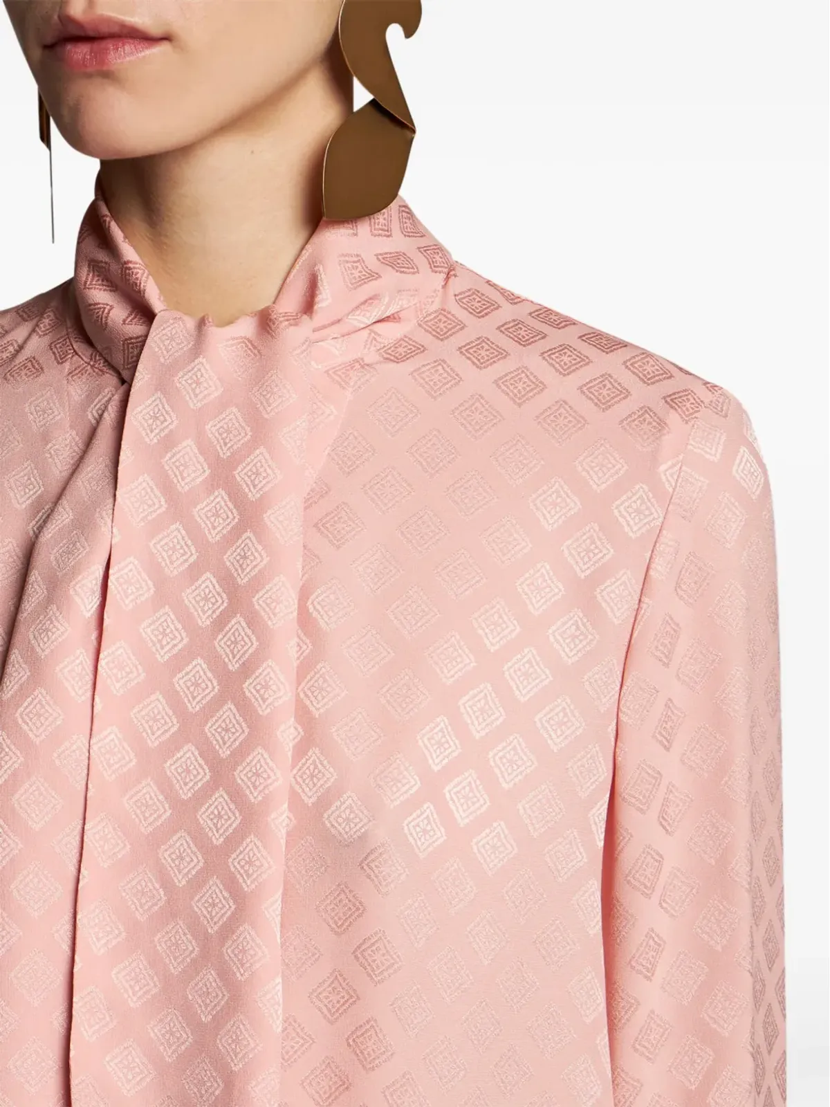 ETRO スカーフカラーのジャカード シャツ ピンク - 画像5