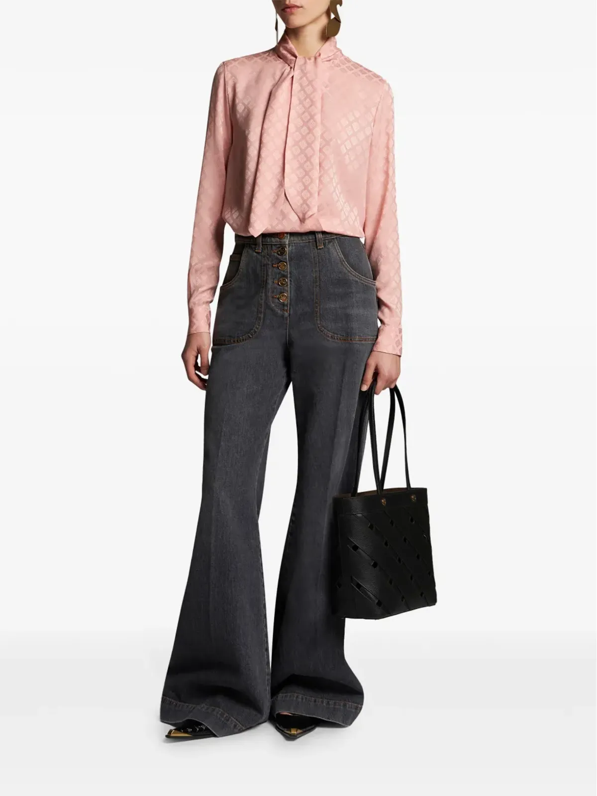 ETRO スカーフカラーのジャカード シャツ ピンク - 画像2