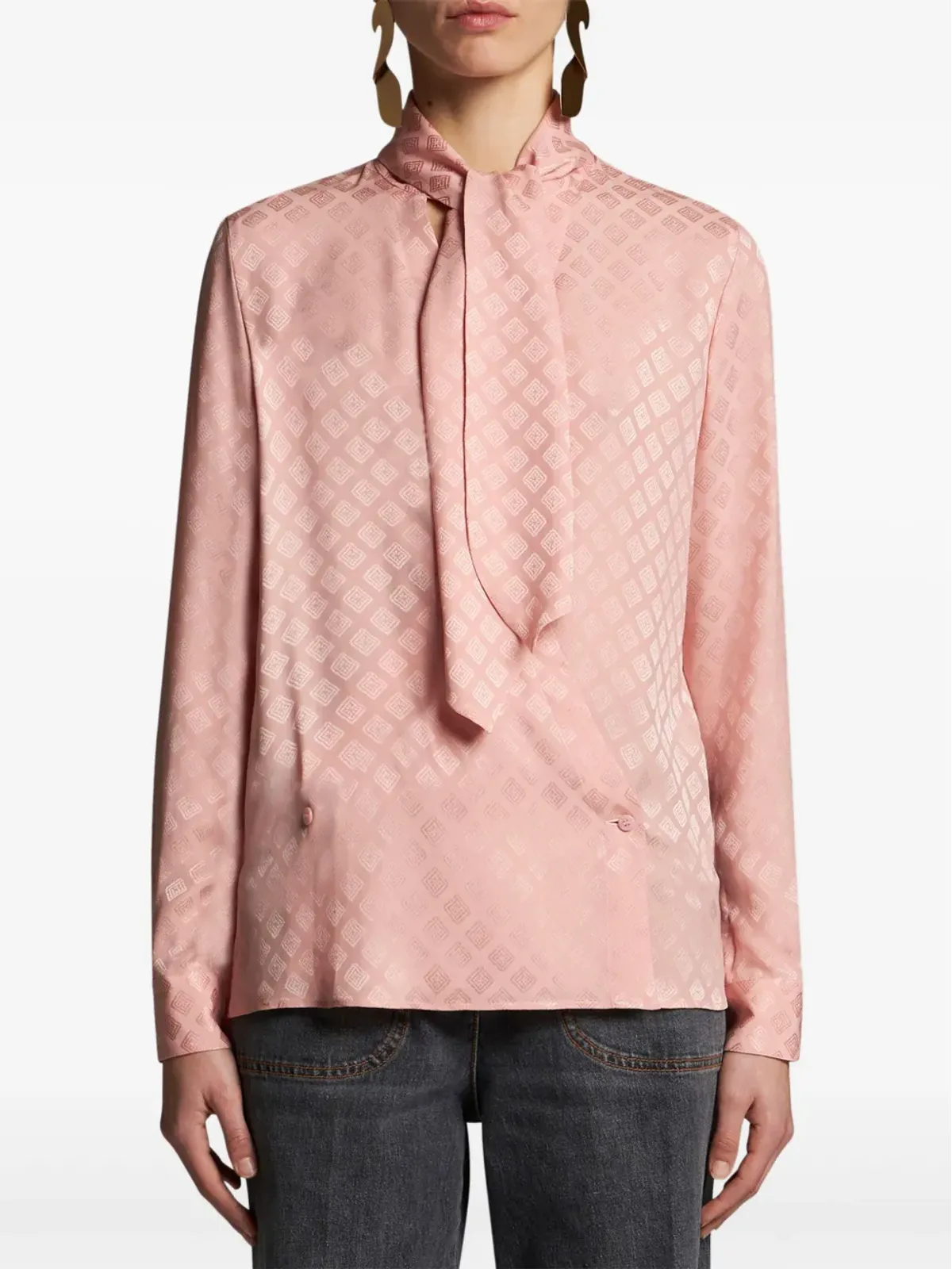 ETRO スカーフカラーのジャカード シャツ ピンク - 画像3