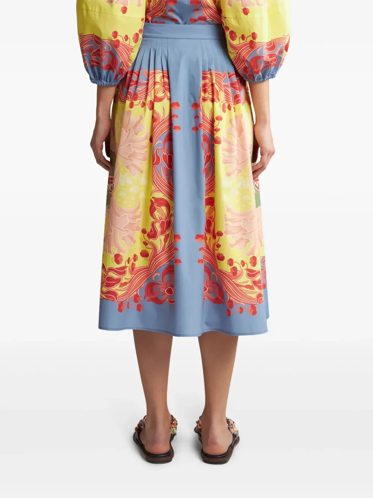 ETRO プリーツ入り前開きミディスカート - ブルー - 画像4