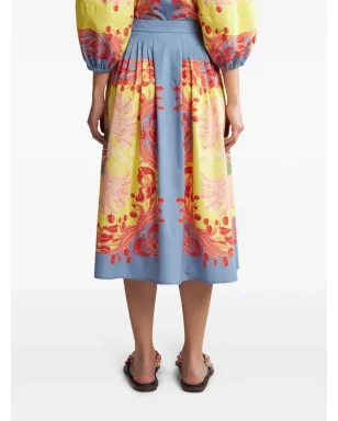 ETRO プリーツ入り前開きミディスカート - ブルー - サムネイル4