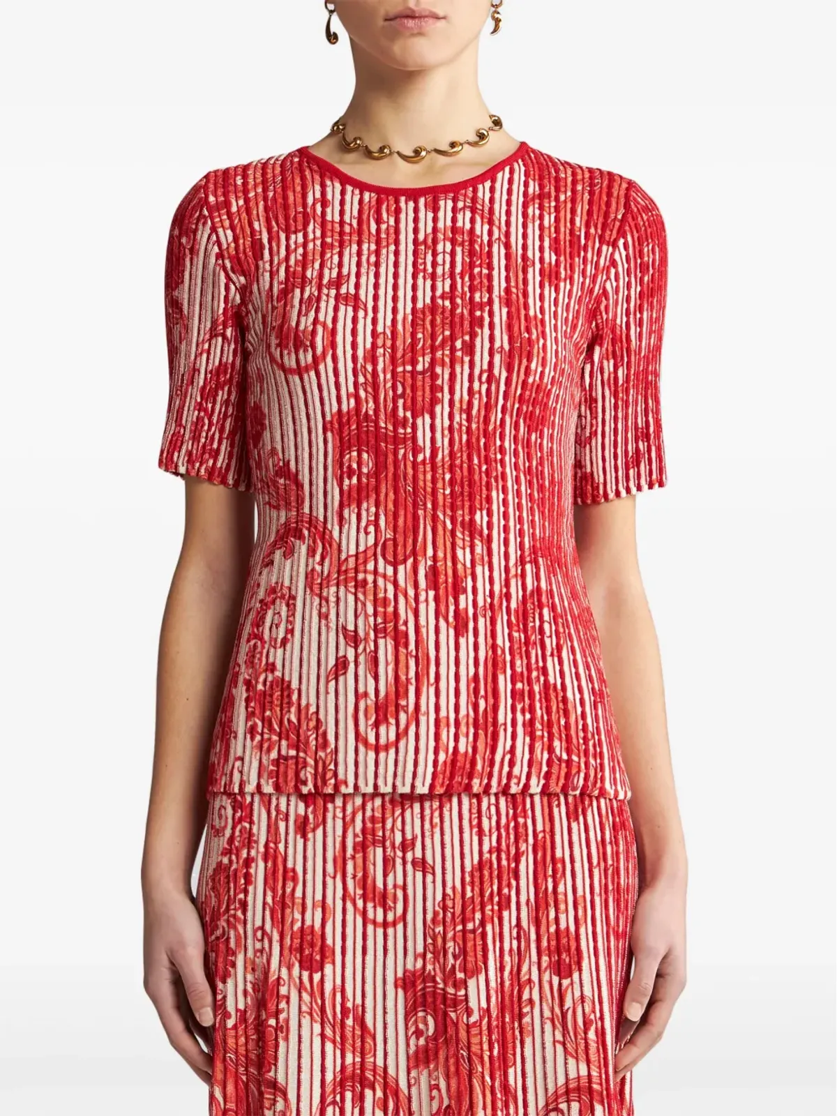 ETRO paisley-print ribbed top - 画像3