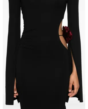 MANURÍ フローラルアップリケ ジャージー マキシドレス - サムネイル5