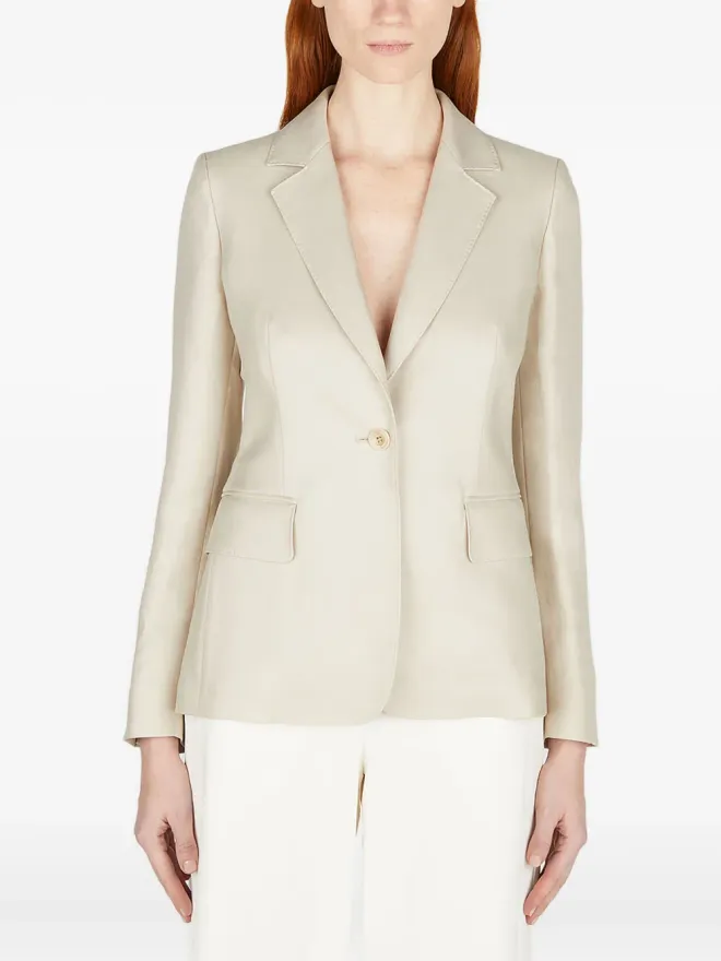Max Mara Max Mara シングルブレスト リネンブレザー - ベージュ系の商品画像