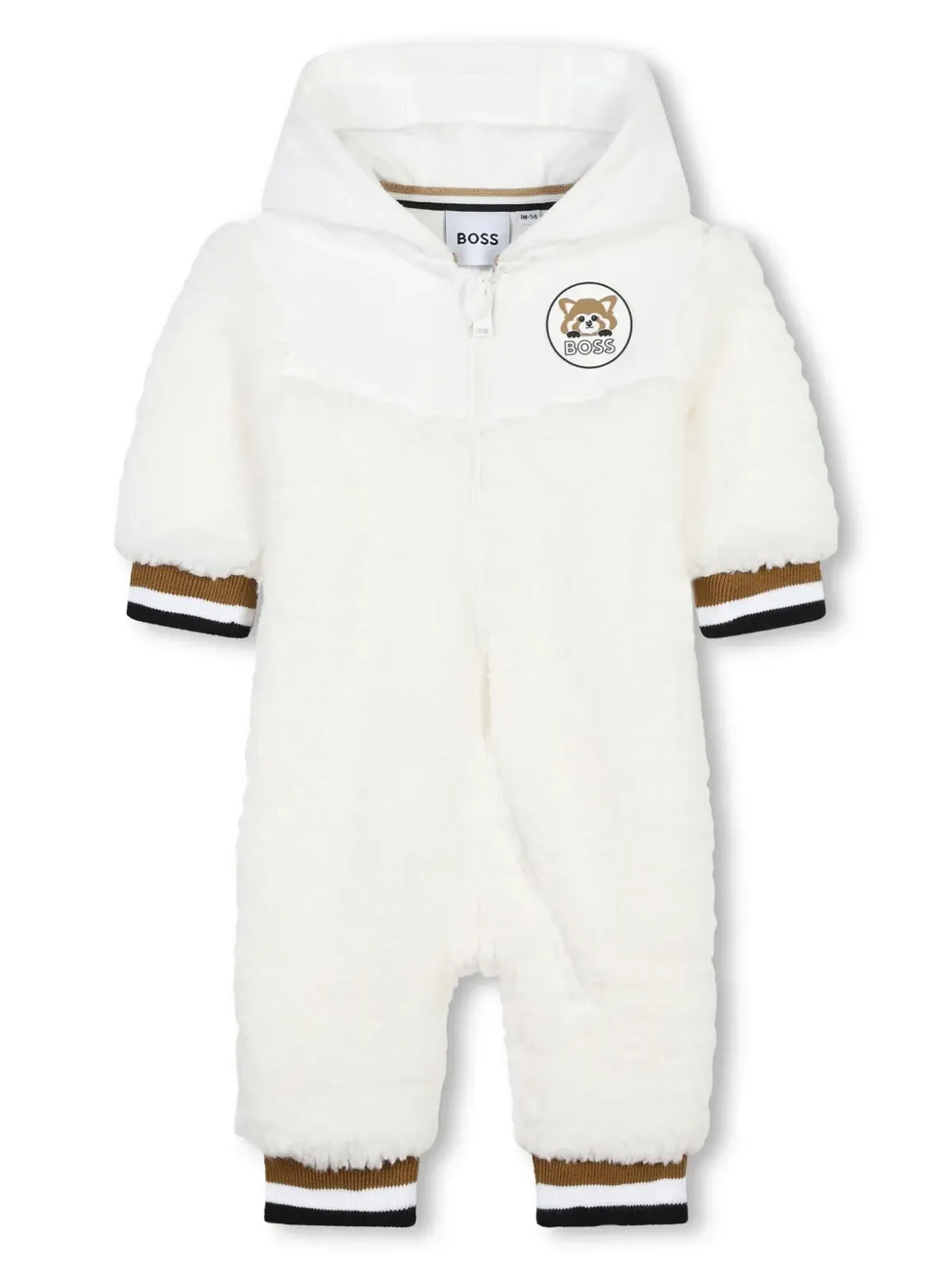 BOSS Kidswear ロゴアップリケ フェイクシェアリング ロンパース - 画像1
