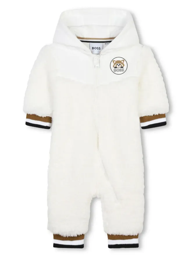 BOSS Kidswear BOSS Kidswear ロゴアップリケ フェイクシェアリング ロンパースの商品画像