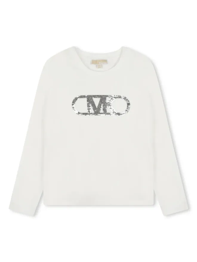 Michael Kors Kids Michael Kors Kids Empire スパンコール ロゴ Tシャツ - Whiteの商品画像