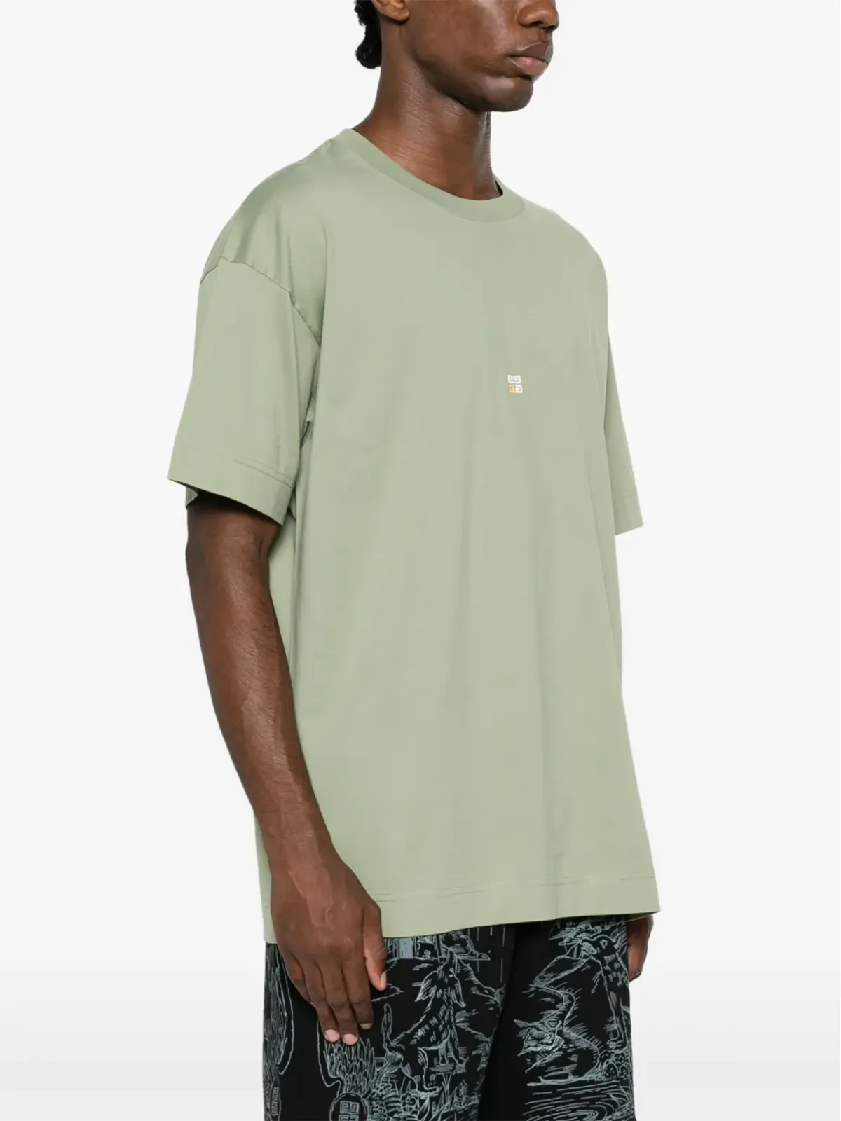 Givenchy 4G刺繍入り コットン Tシャツ - グリーン - 画像3