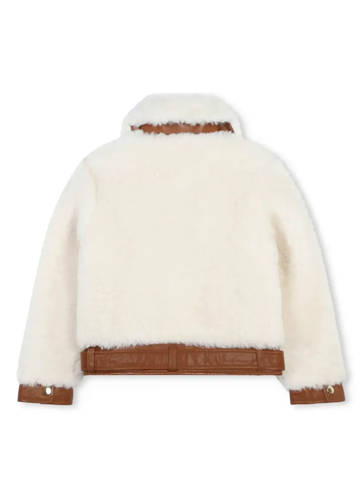 Chloé Kids フェイクファージャケット（ホワイト） - 画像2
