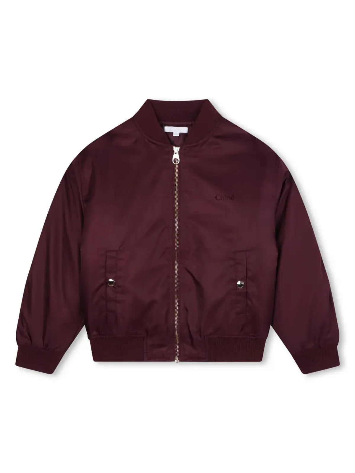 Chloé Kids zipped bomber jacket - Red - 画像1