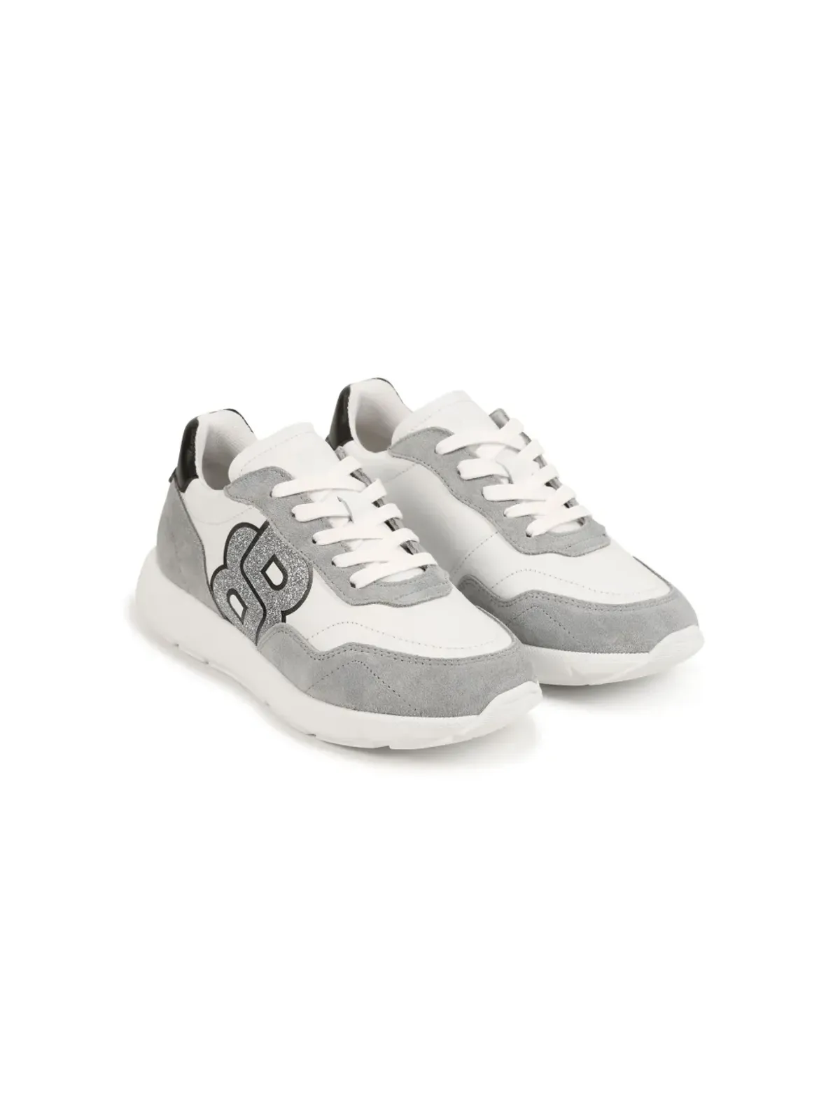 BOSS Kidswear ロゴ入りアップリケ レースアップスニーカー - White - 画像1